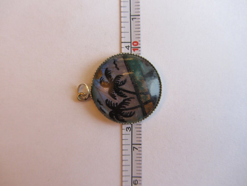 78 1960/'s Made in Brazil Vintage Blue Morpho Butterfly Wing Pendant