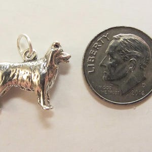 Sterling Silver 3D Border Collie Dog Charm Pendant - 4.07 Grams - Please See Photos