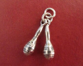 Nuevo colgante con dije de maracas musicales móviles en 3D - 2,40 gramos - Ver fotos