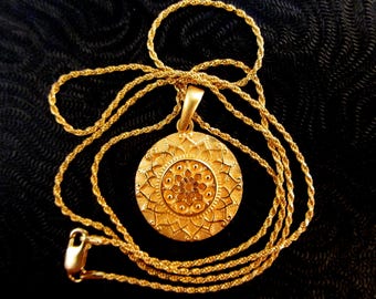 Collar con colgante Mandala 925 18k Vermiel 'I Am Enough' de Mantra Co. - 20" x 1 mm - 7,28 gramos - Ver fotos