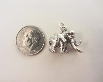 Sterling Silver 3D Wooly Mammoth Elephant Charm Pendant - Please See Photos