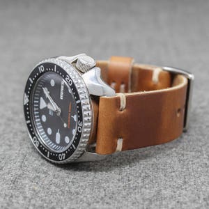 Handcrafted Leather Watch Strap 22mm Horween Leather Whiskey - Etsy