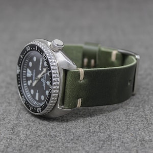 Leather Watch Band | The Hudson Strap | Forest Green Horween Cavalier - Handmade