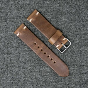 Leather Watch Band The Hudson Strap Horween Natural Brown Chromexcel Watch Strap Handmade image 2