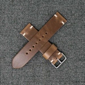 Leather Watch Band The Hudson Strap Horween Natural Brown Chromexcel Watch Strap Handmade image 5