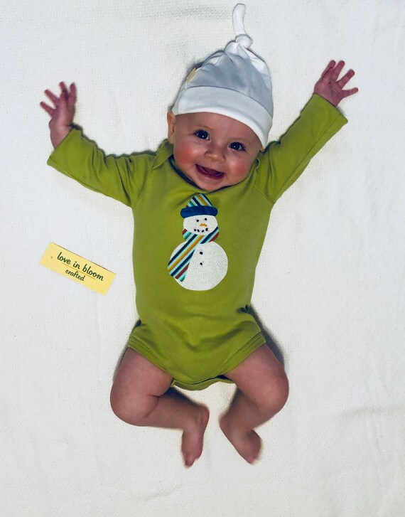 snowman onesie baby
