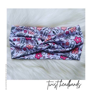 Nurse/Healthcare Pattern Headband • Twist Headbands