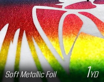 Prisma Soft Metallic Heat Transfer foil for T-shirts - 20" Width 1 Yard, Compatible With Silhouette and Cricut