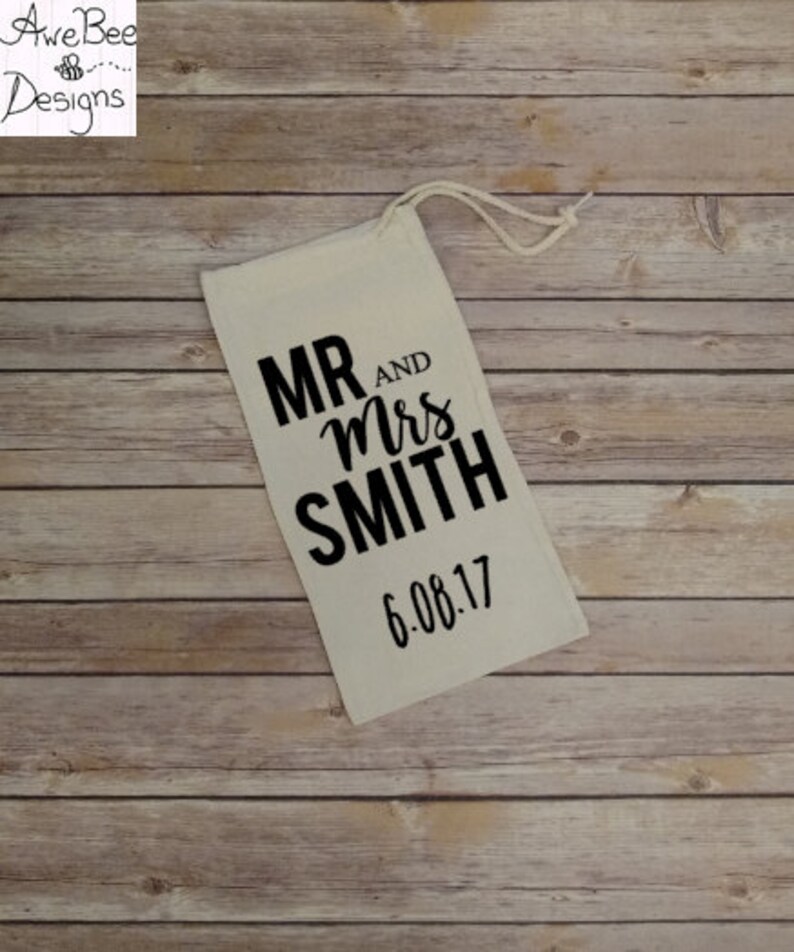 Personalized Mr & Mrs Wine Gift Bag Wedding Gift Wedding Etsy