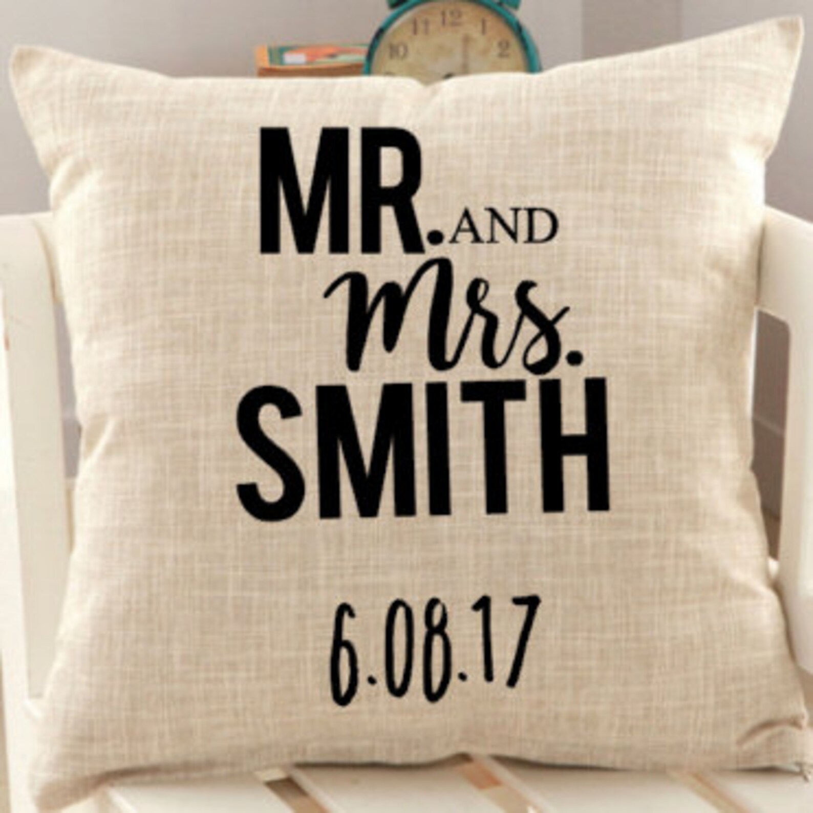 Mr & Mrs Personalized Wedding Pillow Cover Wedding Gift Etsy