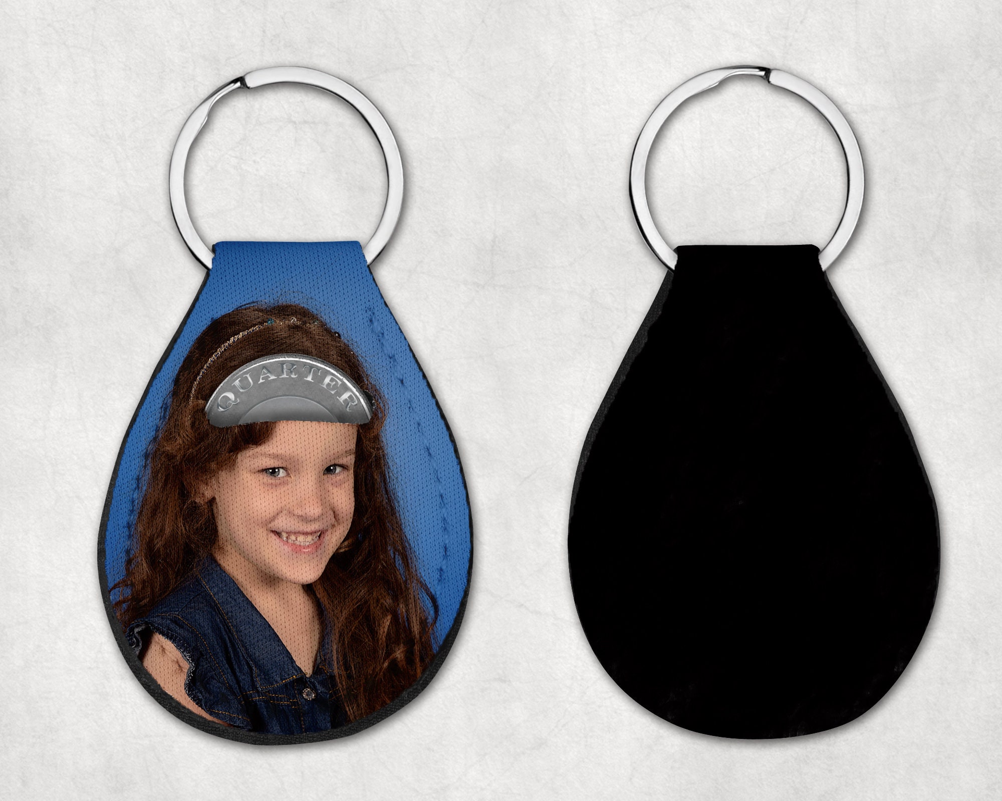 Custom Photo Quarter Holder Keychain Personalized gift Etsy