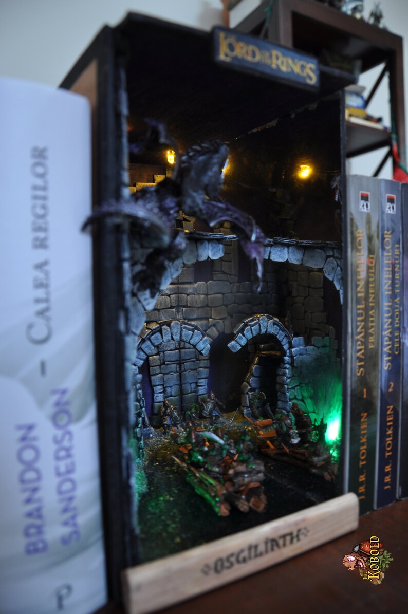 Lord of the Rings Book Nook Osgiliath Bookshelf Insert Etsy