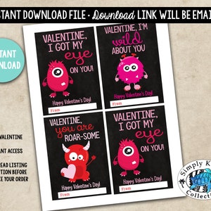 Little Monsters Valentine&#39;s Day Cards - Valentines Day Cards - School Valentines Day Card - Classroom Valentines