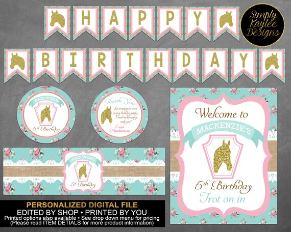 Digital Southern Kentucky Derby Girls Birthday Party Etsy