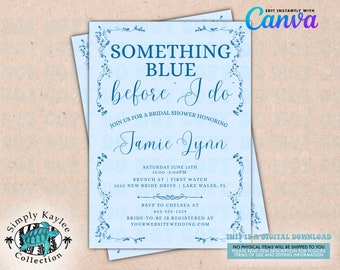 Something Blue Bridal Shower Invitation: Elegant Blue Accents (Digital Download)