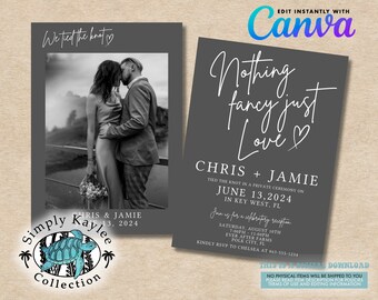 Elopement Reception Invite Template: Modern Wedding Celebration (Digital Download)