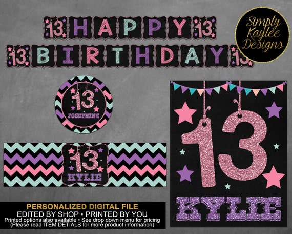 13th Birthday Party Decorations Pack | Etsy