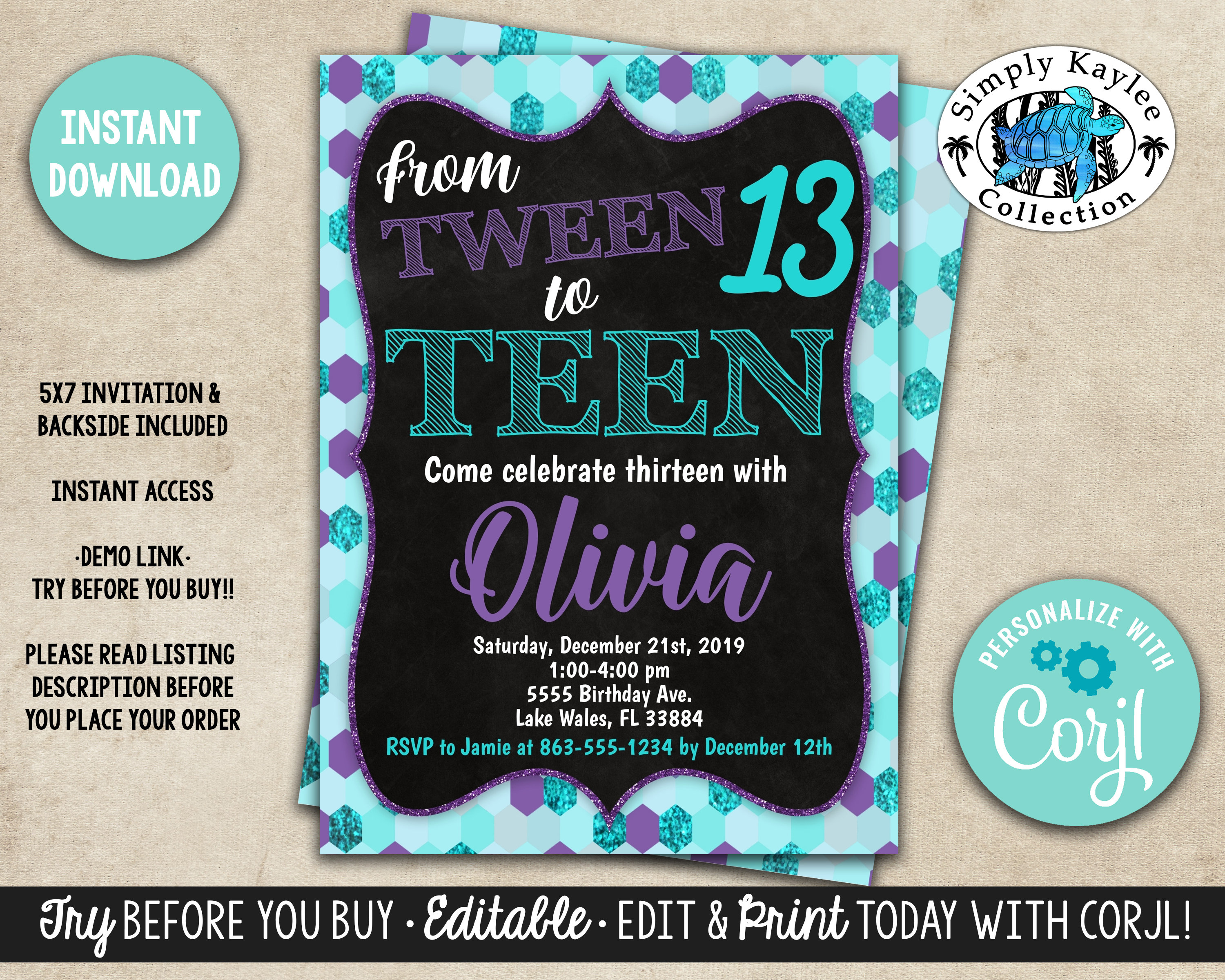 Teen Birthday Invitation Template
