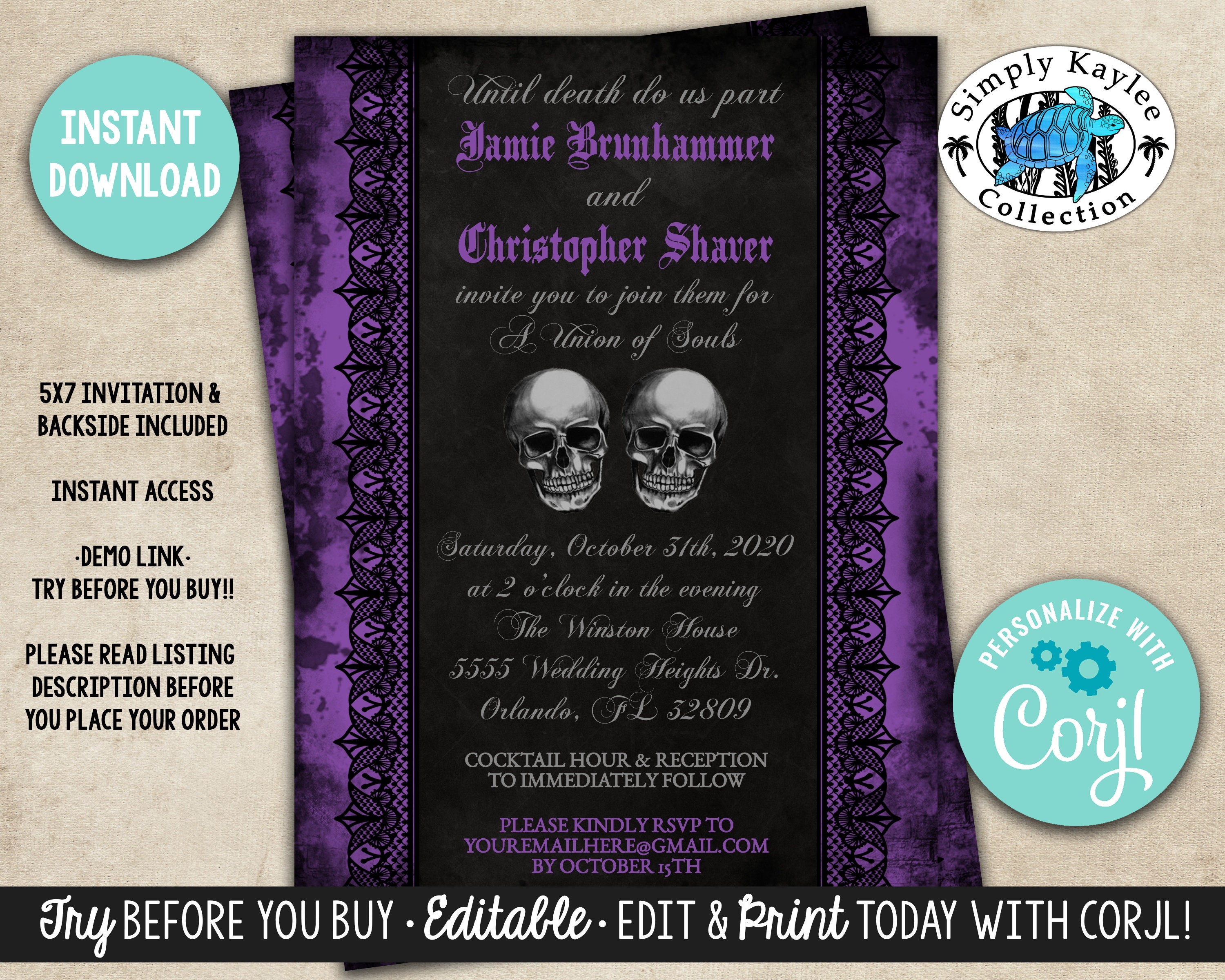 Gothic clearance wedding invitations
