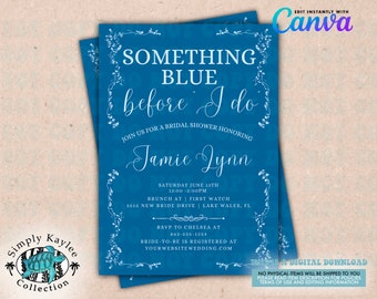 Something Blue Bridal Shower Invitation: Elegant Blue Accents (Digital Download)