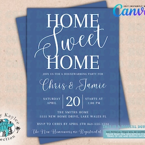 Home Sweet Home Housewarming Party Invitation Template (Digital Download)