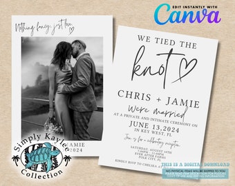 We Eloped Wedding Reception Invite Template (Digital Download)