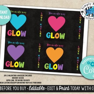 Glow Valentine's Day Card, Glow Stick Valentine's Holder, You Make My ...