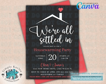 Plantilla de invitación para fiesta de inauguración de casa: Casa nueva editable (descarga digital)