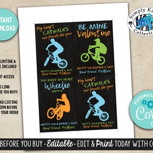 Carte de Saint-Valentin pour école de voltige BMX, Saint-Valentin en classe, Saint-Valentin à l'école