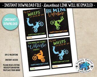 BMX Valentine's Day Cards: Printable Classroom Valentines (PDF)