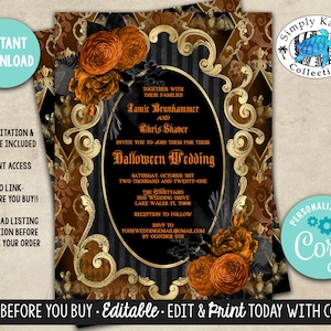 Gothic Masquerade Wedding Invitations, A Wicked Affair Wedding Invitations, Gothic Skull Wedding Invitations