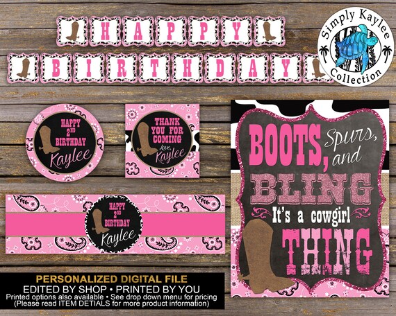 Cowgirl Birthday Party Decorations Rodeo Birthday Party Etsy