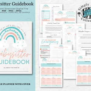 Agenda per babysitter modificabile: guida per l&#39;assistenza all&#39;infanzia, contatti di emergenza (download digitale)