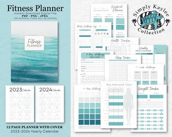 Fitness Planner Journal: Workout & Meal Tracker (Printable PDF)