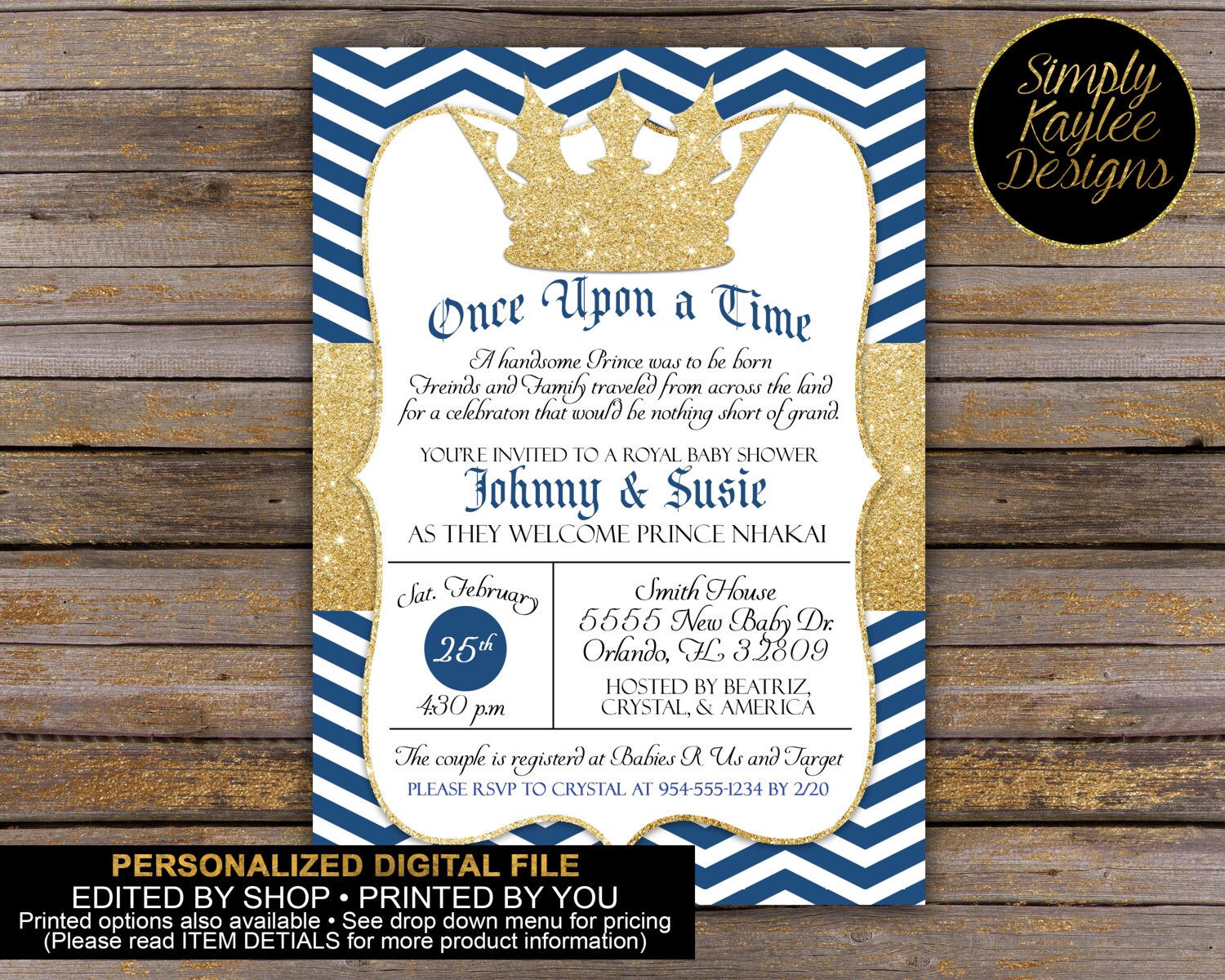 Royal Baby Shower Invitation Little Prince Baby Shower Etsy