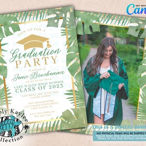 Tropical Graduation Invitation - Graduation Party Invitation - High School Graduation Invite - College Graduation Invitation