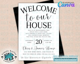Housewarming Party Invitation Template: Editable Welcome Home Invite (Digital Download)