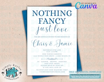 Minimalist Wedding Invitation Template: Anniversary, Vow Renewal (Digital Download)