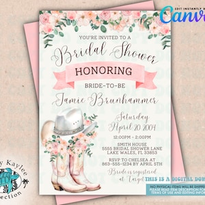 Cowgirl Bridal Shower Invitation: Western Last Rodeo (Digital Download)