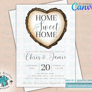 Home Sweet Home Housewarming Party Invitation Template (Digital Download)