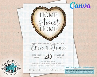 Home Sweet Home Housewarming Party Invitation Template (Digital Download)