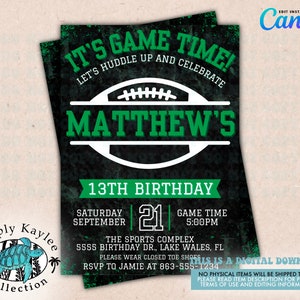 Football Birthday Party Invitation - Boys Football Party Invite - Sports Birthday Invitation