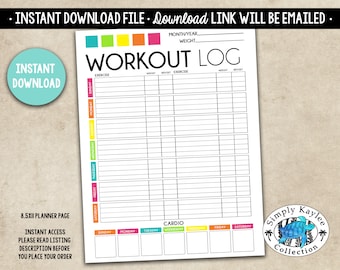Afdrukbaar trainingslogboek: fitness-activiteitentracker (pdf)