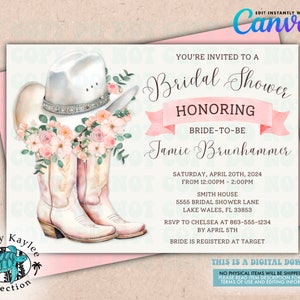 Cowgirl Bridal Shower Invitation: Western Last Rodeo (Digital Download)