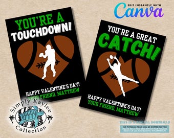 Football Valentine's Day Card: Sports Valentines (Digital Download)