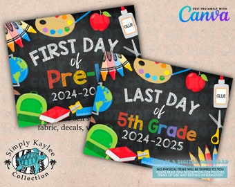First & Last Day of School Sign Template (Digital Download)