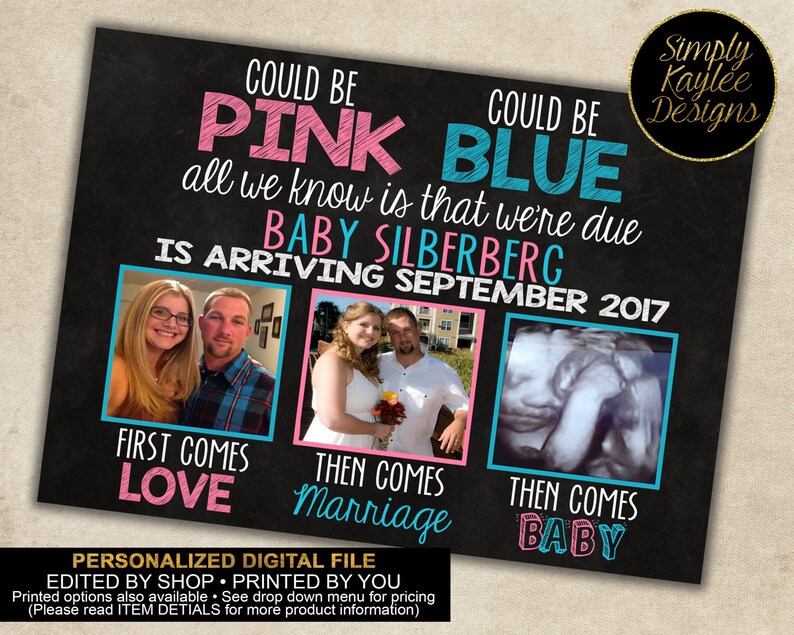 Could be Pink Could be Blue Pregnancy Announcement | Etsy