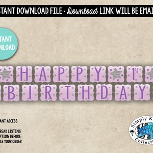 Twinkle Star 1st Birthday Banner: Glittery DIY Decor (PDF)