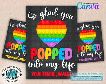 Pop It Valentines Card: DIY School Classroom Valentine (Digital Download)