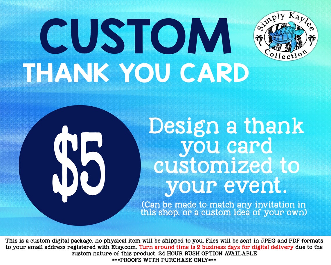 CUSTOM Digital Thank You Card Etsy